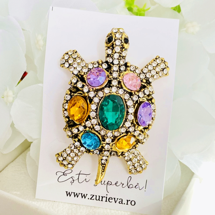 Brosa Broasca Testoasa Cristale, Brosa Dama Femei [4]