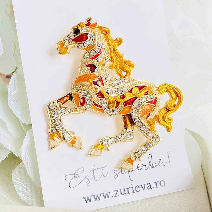 Brosa Cal Auriu, Brosa Dama Femei [8]