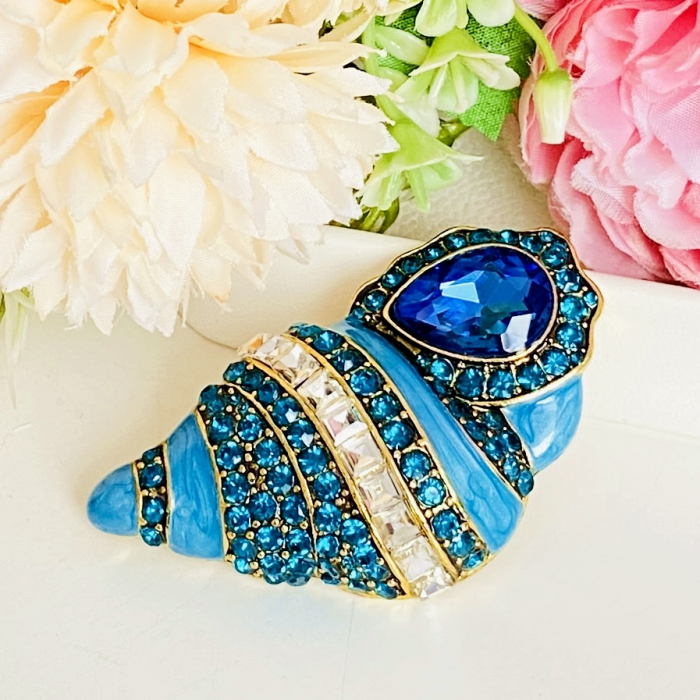 Brosa Scoica Cristale Albastre, Brosa Dama Femei [3]