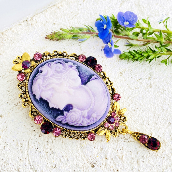 Brosa Camee Mov, Brosa Dama Femei [4]