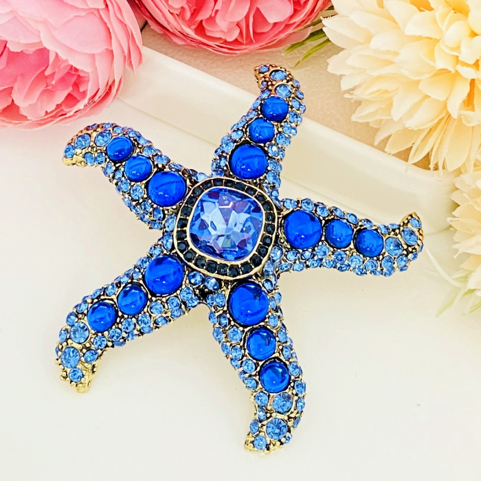 Brosa Stea Mare Albastra XL, Brosa Statement, Brose Femei [6]