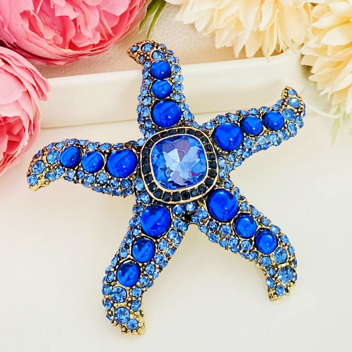 Brosa Stea Mare Albastra XL, Brosa Statement, Brose Femei [4]
