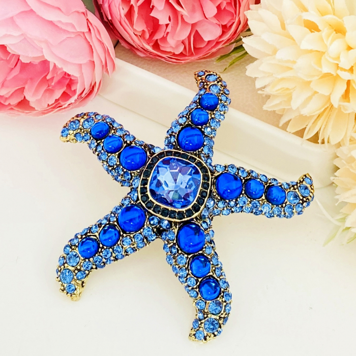 Brosa Stea Mare Albastra XL, Brosa Statement, Brose Femei [2]