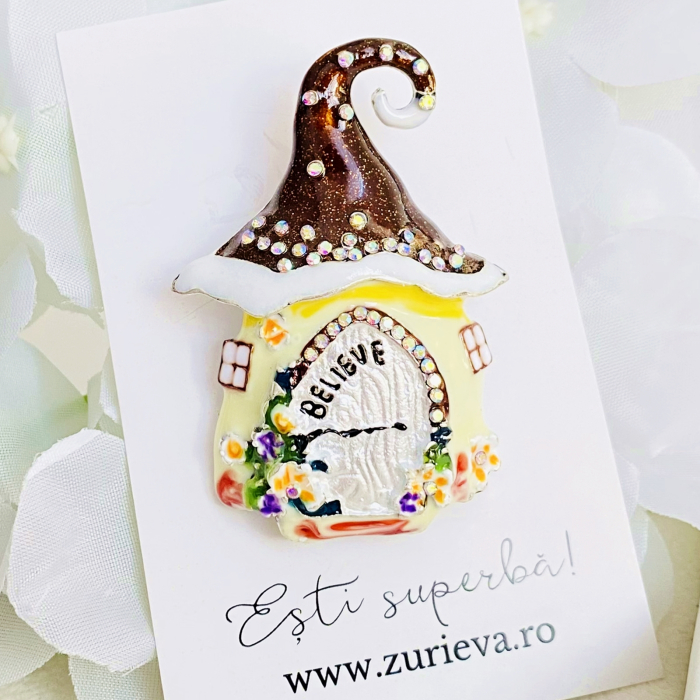 Brosa Casuta din Povesti, Brosa Statement Dama Femei [4]