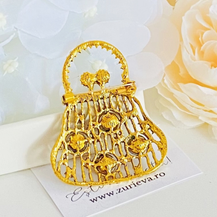 Brosa Geanta Cristale Colorate, Brose Dama, Brose Elegante [6]