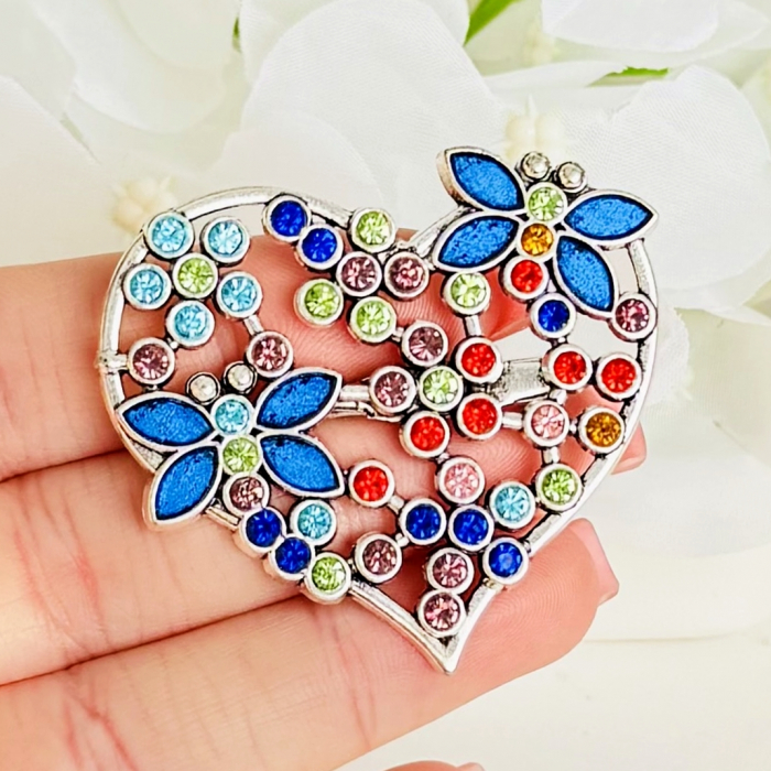 Brosa Inima Multicolora, Brosa Statement, Brose Femei [3]