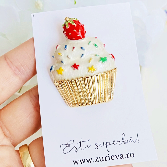 Brosa Briosa Capsuni, Brosa Statement Dama Femei [4]