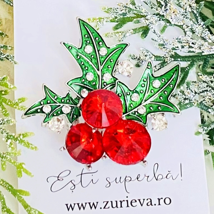 Brosa Craciunita Argintie, Brose Craciun, Brosa Statement, Brose Femei [2]