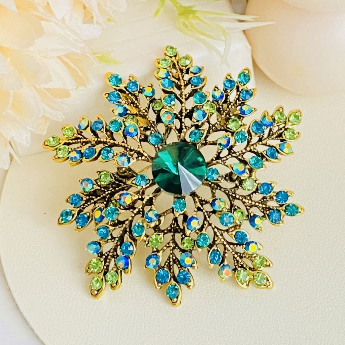 Brosa Statement Cristale Verde Smarald, Brosa Dama Femei [3]