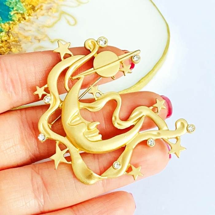 Brosa Luna Aurie, Moon, Brosa Dama Femei [2]