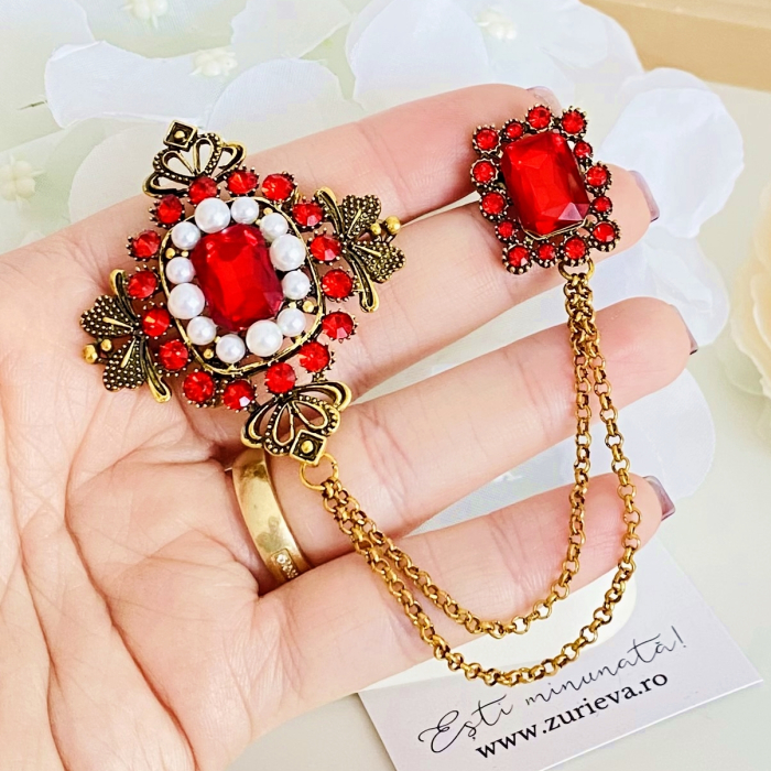 Brosa Dubla Rosie, Brose Dama, Brose Elegante [3]