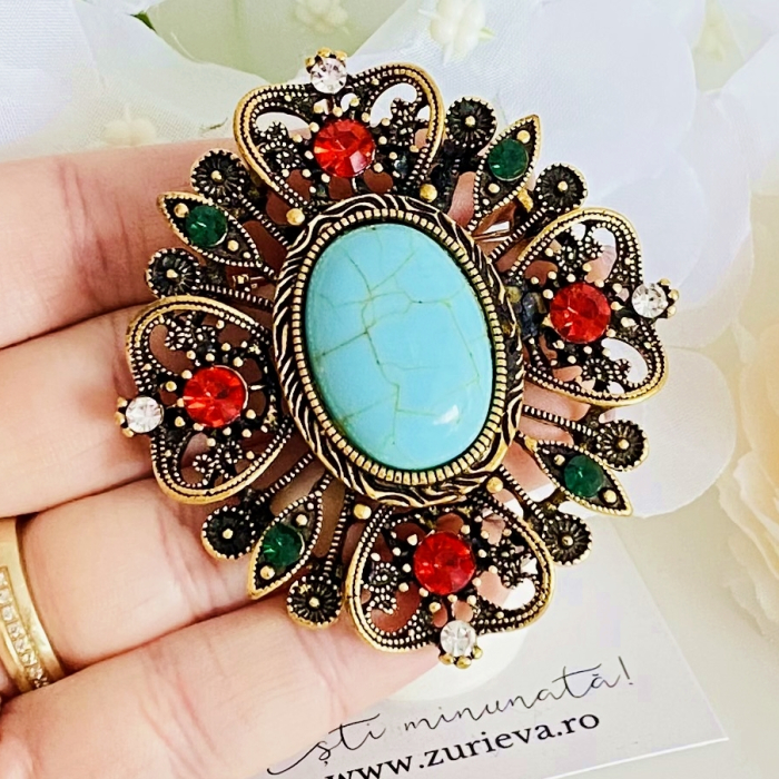 Brosa Eleganta Rosu Verde, Brose Dama, Brose Elegante [5]