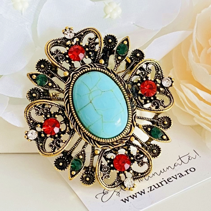 Brosa Eleganta Rosu Verde, Brose Dama, Brose Elegante [6]