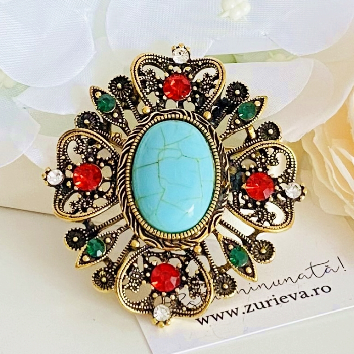 Brosa Eleganta Rosu Verde, Brose Dama, Brose Elegante [4]