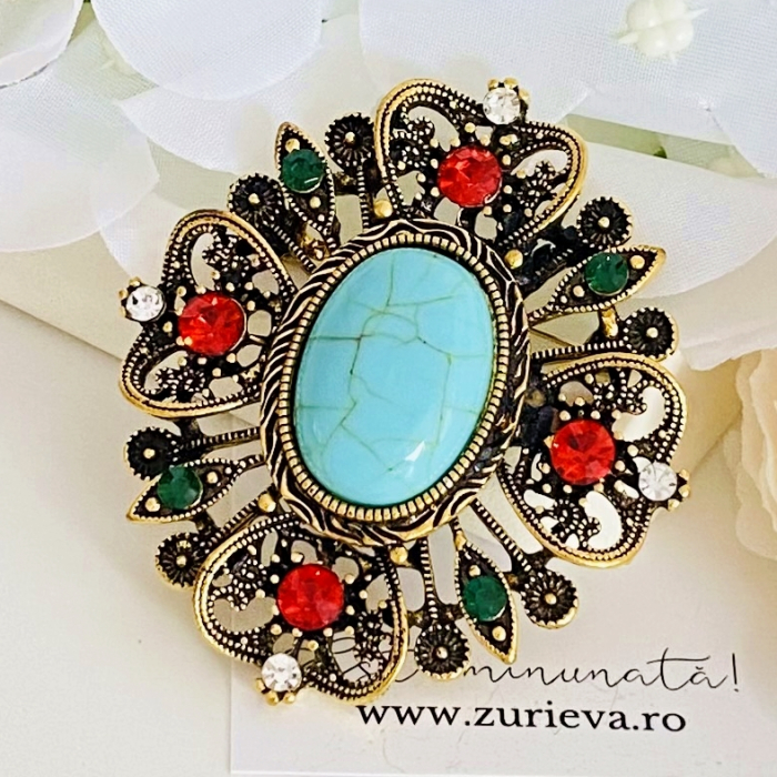 Brosa Eleganta Rosu Verde, Brose Dama, Brose Elegante [2]