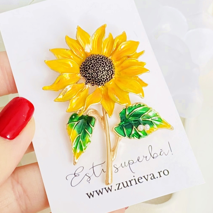 Brosa Floarea Soarelui, Brosa Dama Femei [8]