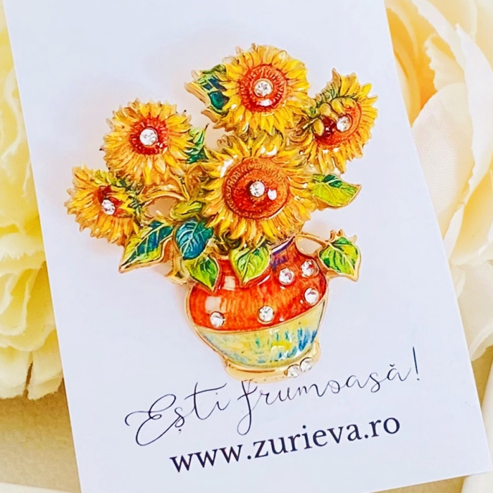 Brosa Vaza Floarea Soarelui, Brose Dama, Brose Flori [5]