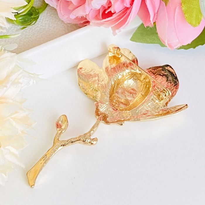 Brosa Floare Magnolie Alba, Brosa Dama Femei [7]