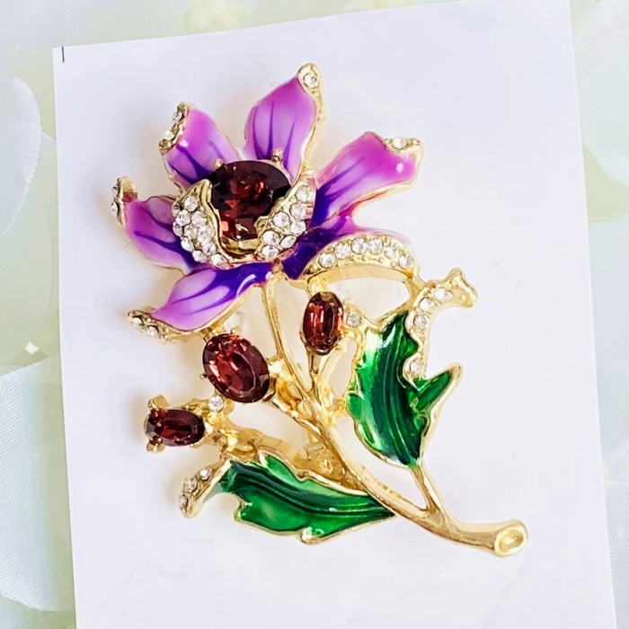 Brosa Floare Mov, Brosa Dama Femei [4]