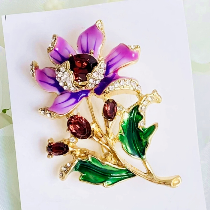 Brosa Floare Mov, Brosa Dama Femei [1]