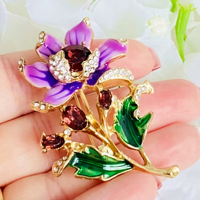 Brosa Floare Mov, Brosa Dama Femei [2]