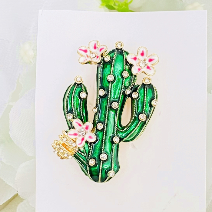 Brosa Cactus cu Flori, Brosa Dama Femei [9]