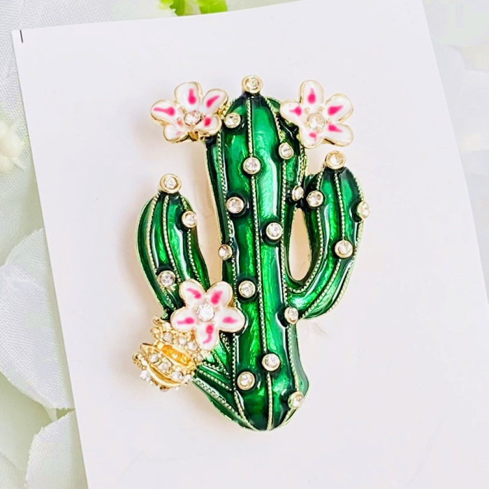 Brosa Cactus cu Flori, Brosa Dama Femei [2]