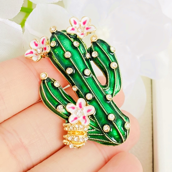 Brosa Cactus cu Flori, Brosa Dama Femei [5]