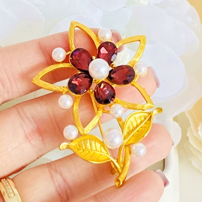 Brosa Floare Auriu Mat, Brose Dama, Brose Elegante [5]