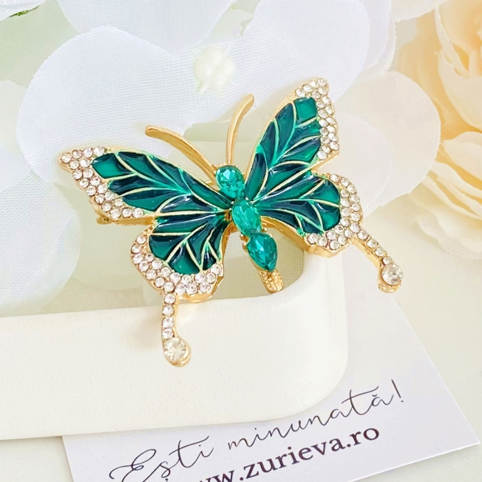 Brosa Fluturas Verde, Brose Dama, Brose Elegante [4]
