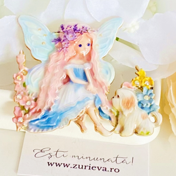 Brosa Zana & Catelus - Albastru, Brose Dama, Brose Elegante [4]