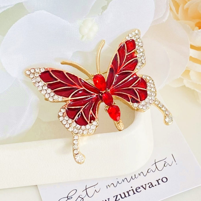Brosa Fluturas Rosu, Brose Dama, Brose Elegante [2]