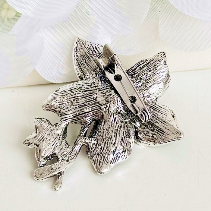 Brosa Floare Argintie, Brosa Statement, Brose Femei [6]
