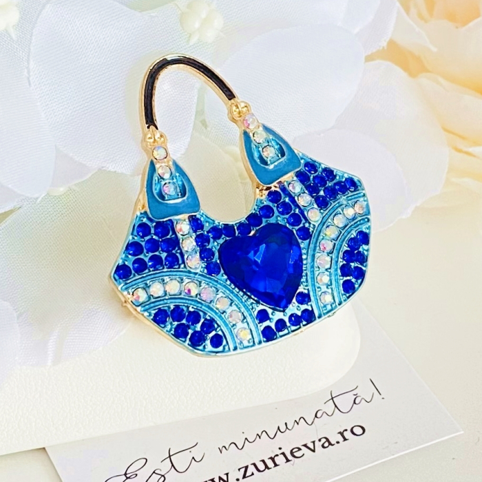 Brosa Geanta Albastra, Brose Dama, Brose Elegante [4]