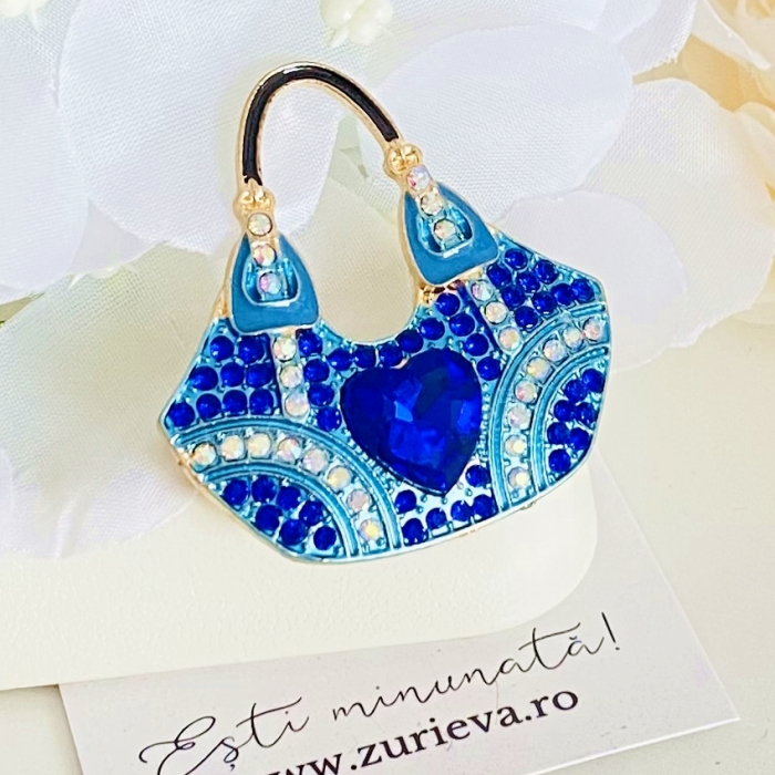 Brosa Geanta Albastra, Brose Dama, Brose Elegante [3]