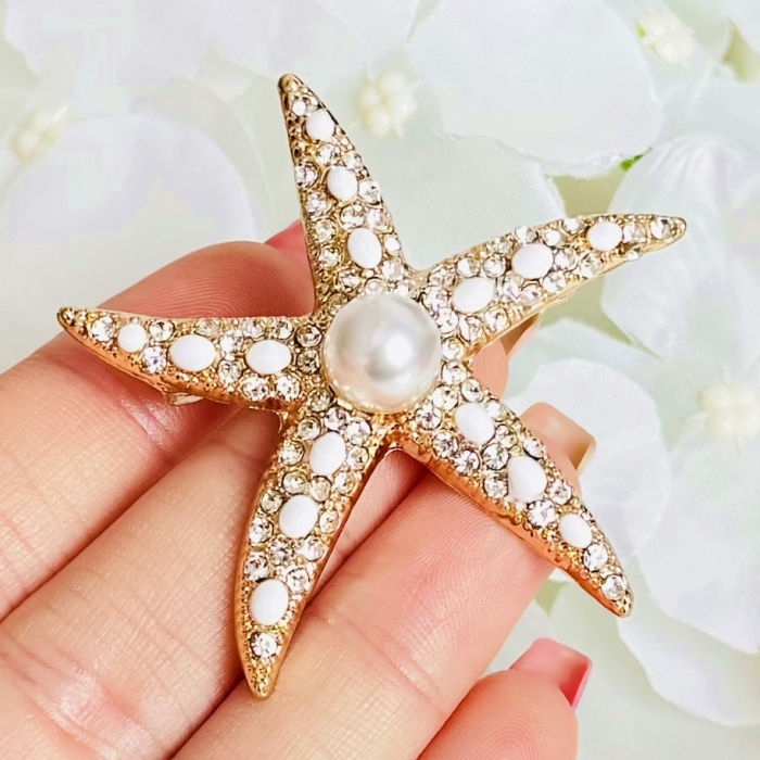 Brosa Stea de Mare Perle, Brosa Dama, Brose Elegante [2]