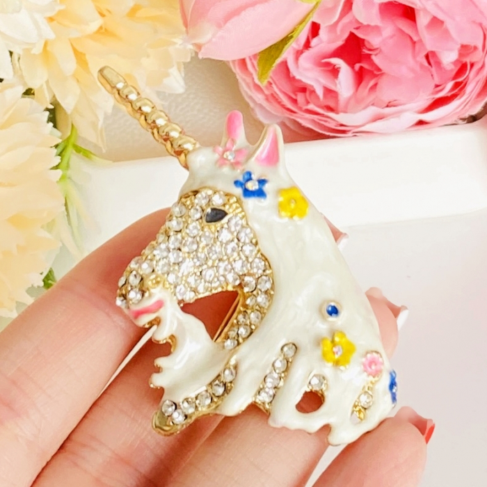 Brosa Unicorn Alb, Brosa Dama Femei [7]