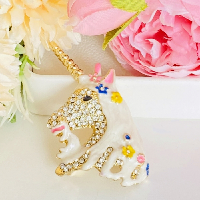 Brosa Unicorn Alb, Brosa Dama Femei [5]