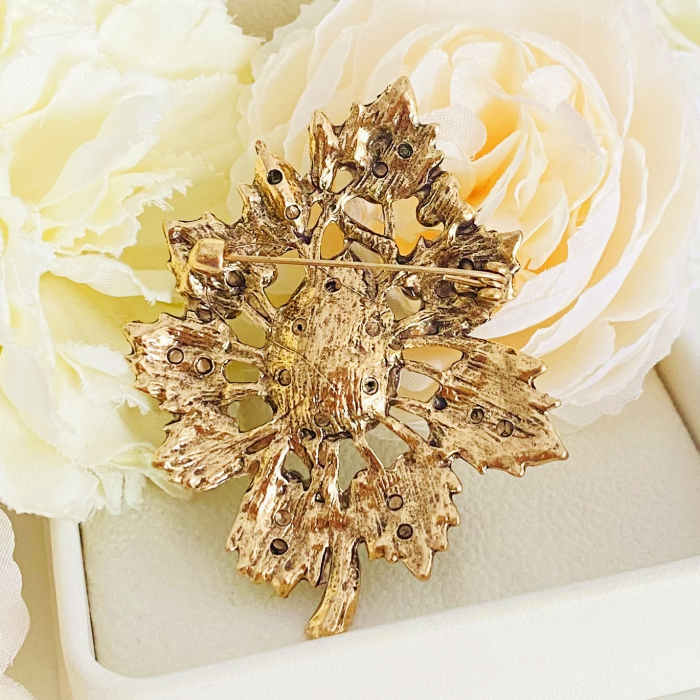 Brosa Frunza Cristale Verzi, Brose Dama, Brose Mari Elegante [6]