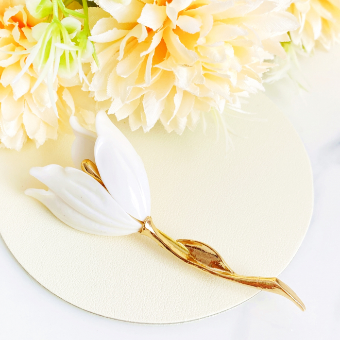 Brosa Lalea Alba, Brosa Dama Femei [3]