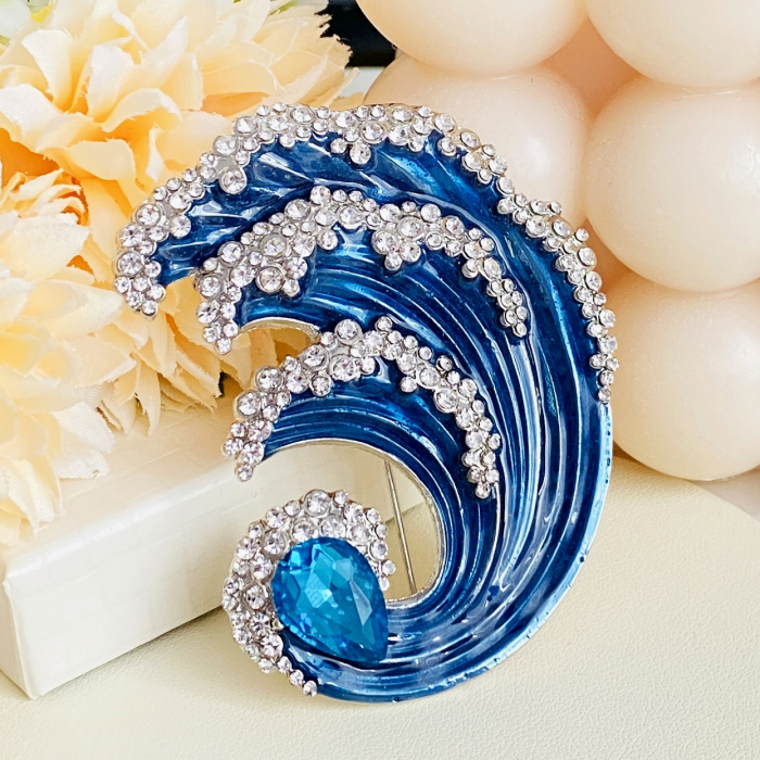 Brosa Albastra Valurile Marii, Brosa Statement, Brose Femei [4]