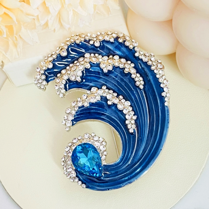 Brosa Albastra Valurile Marii, Brosa Statement, Brose Femei [2]