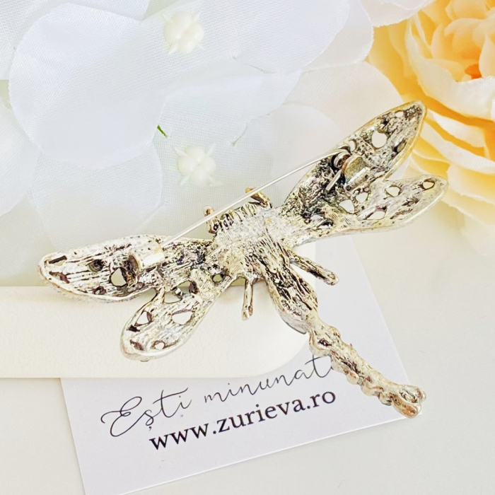 Brosa Libelula Argintie - Verde, Brose Dama, Brose Elegante [5]