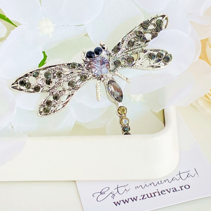 Brosa Libelula Argintie - Gri, Brose Dama, Brose Elegante [5]