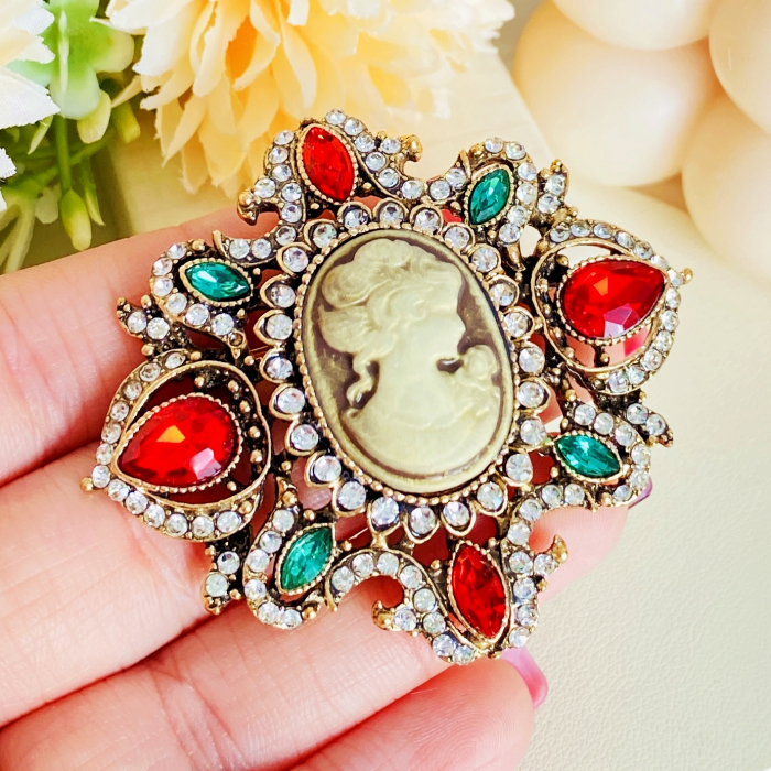 Brosa Statement Camee Eleganta, Brosa Dama Femei [2]