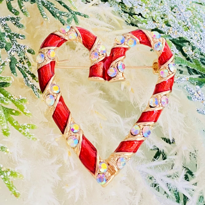 Brosa Inima Candy Cane, Brosa Statement, Brose Femei [7]