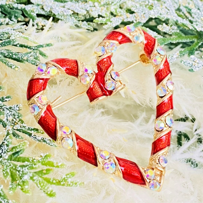 Brosa Inima Candy Cane, Brosa Statement, Brose Femei [5]