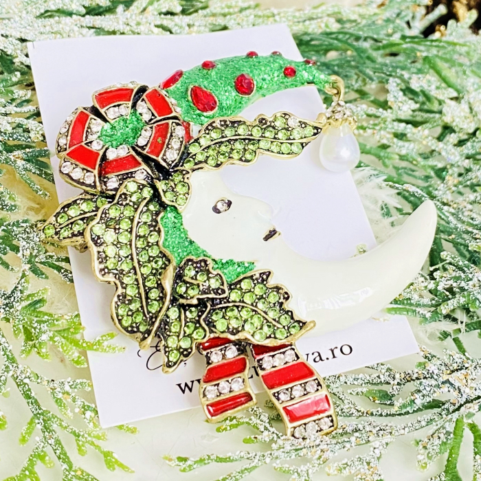 Brosa Luna Craciun, Brosa Statement, Brose Femei [7]