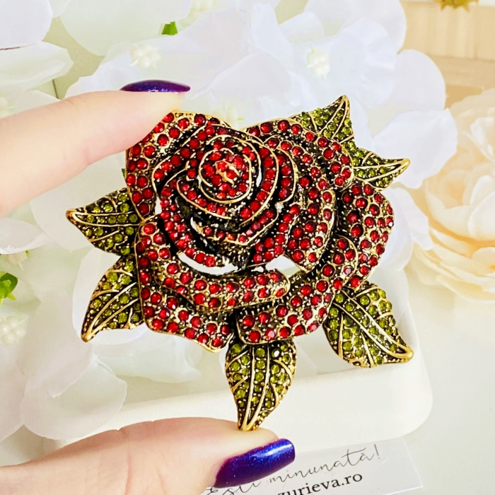 Brosa Trandafir Rosu Mare, Brose Dama, Brose Elegante [3]