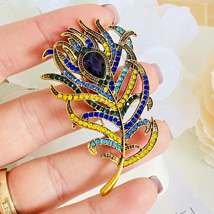 Brosa Pana Paun Colorata, Brose Dama, Brose Elegante [2]